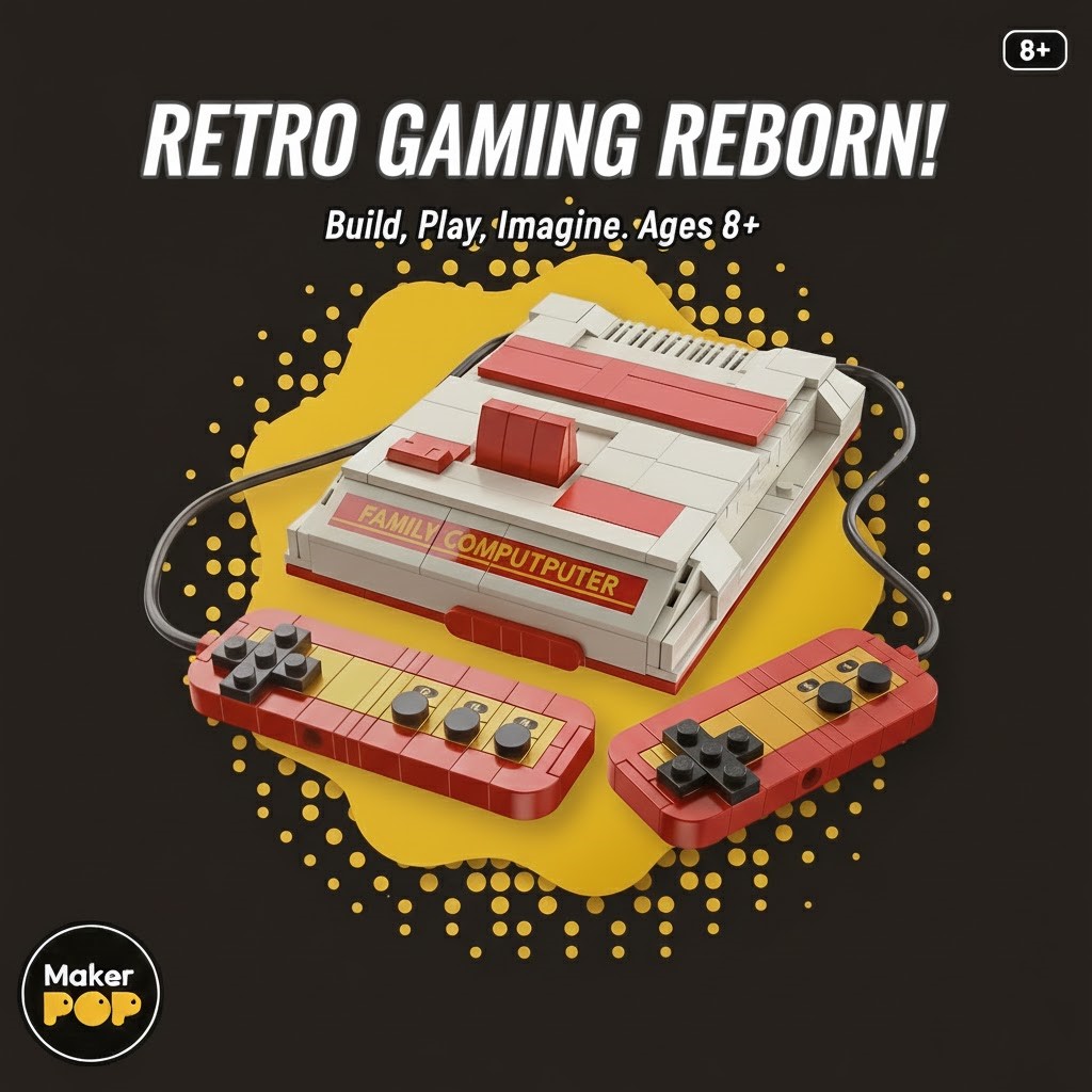لعبة مكعبات بناء جهاز ألعاب كلاسيكي | Retro Console Building Blocks Toy